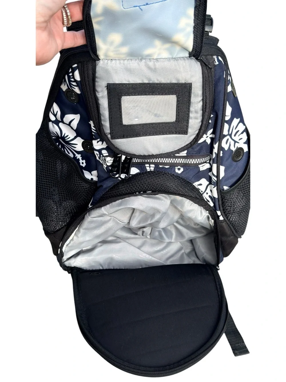 JetPac Lynne Tauchen Floral Deluxe Backpack Insulated Cooler Rain Cover Travel